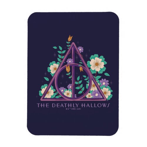 Floral Deathly Hallows Graphic Magnet
