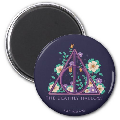 Floral Deathly Hallows Graphic Magnet