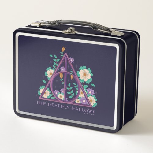 Floral Deathly Hallows Graphic Metal Lunch Box