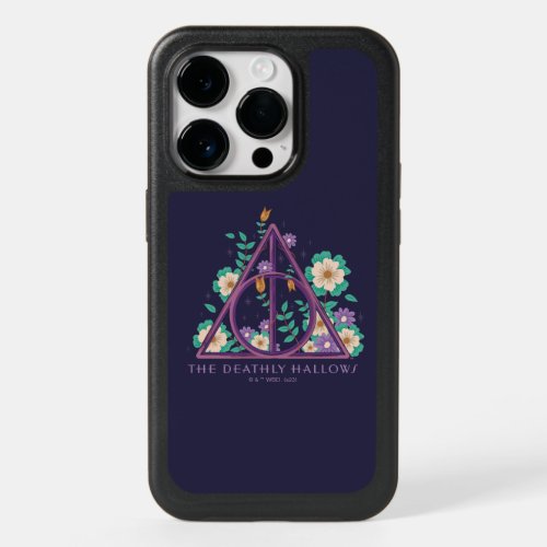 Floral Deathly Hallows Graphic OtterBox iPhone 14 Pro Case