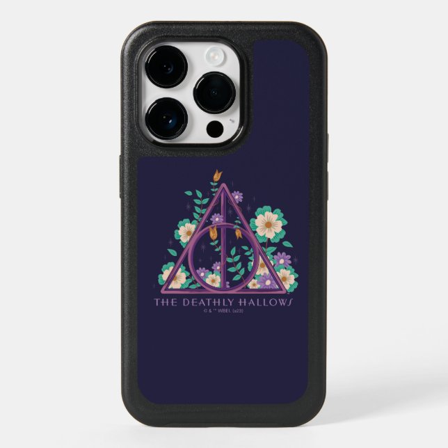 Floral Deathly Hallows Graphic Otterbox iPhone Case (Back)