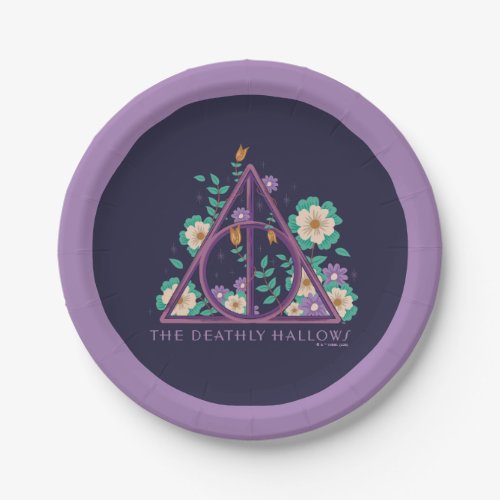 Floral Deathly Hallows Graphic Paper Plates