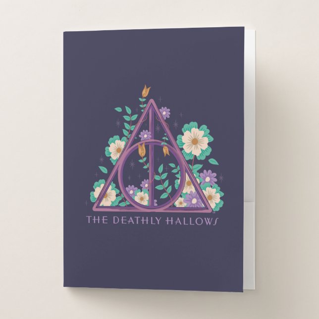 Floral Deathly Hallows Graphic Pocket Folder (Front)