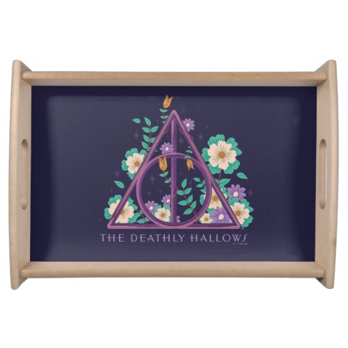 Floral Deathly Hallows Graphic Serving Tray