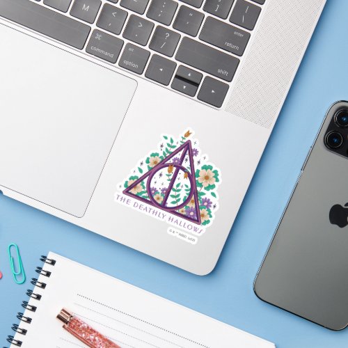 Floral Deathly Hallows Graphic Sticker