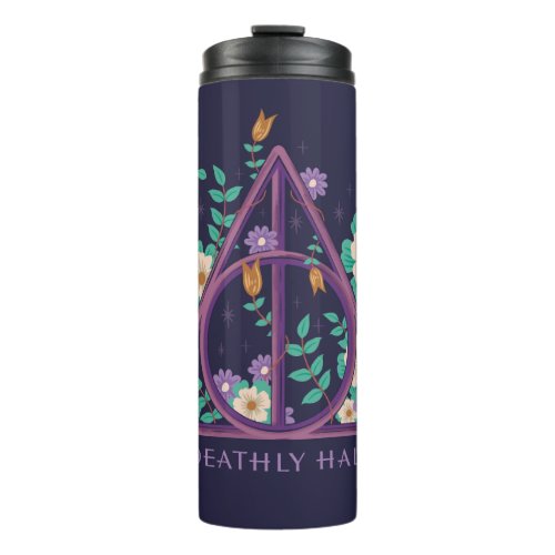 Floral Deathly Hallows Graphic Thermal Tumbler