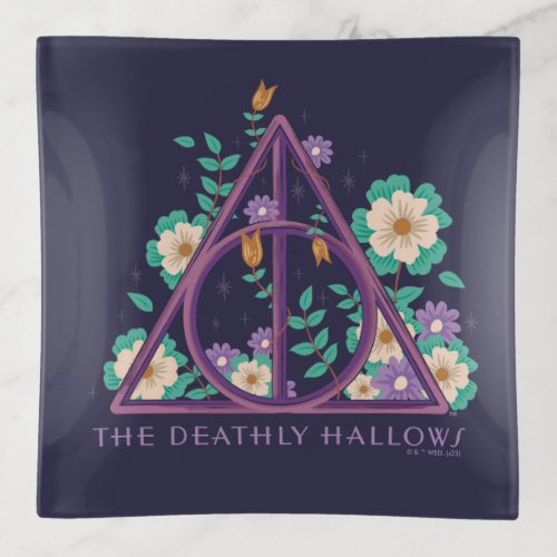 Floral Deathly Hallows Graphic Trinket Tray