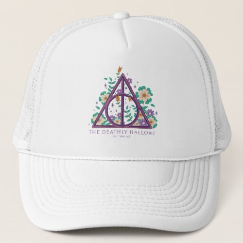 Floral Deathly Hallows Graphic Trucker Hat