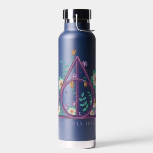 Floral Deathly Hallows Graphic Water Bottle