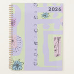 Floral Decal Ethnic Print Light Purple Green Black Planner