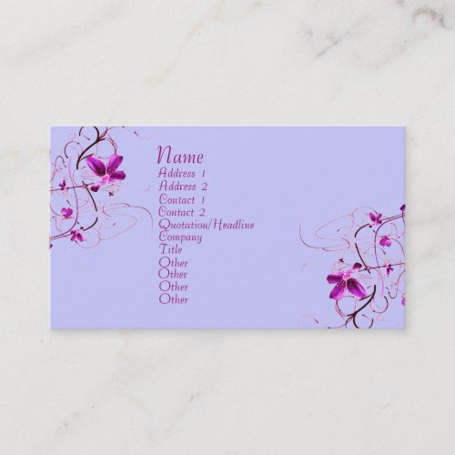Floral Deco Profile Card Business Card Template