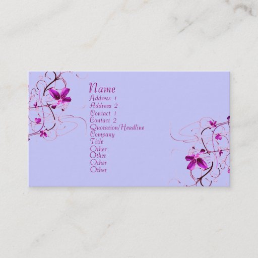 Customizable Floral Deco Profile Card Business Card Template