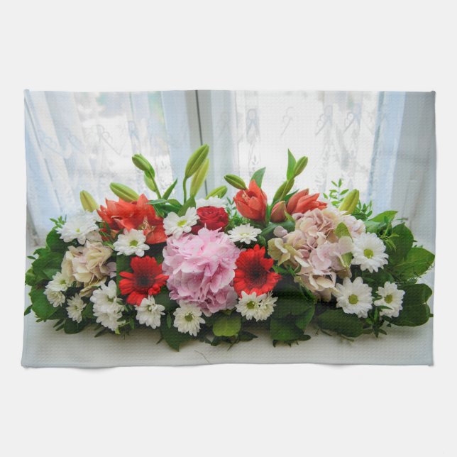 Floral decoration kitchen towel (Horizontal)