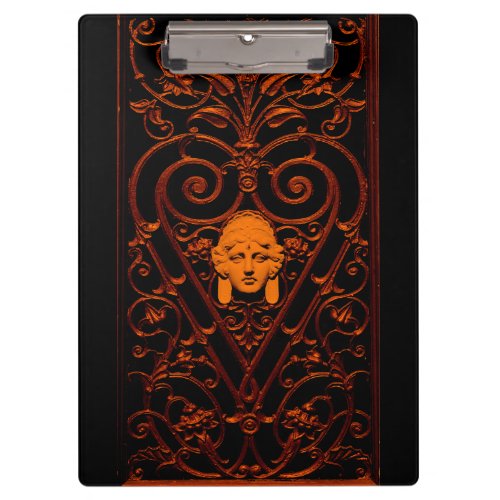 Floral Decorative Art Wrought Iron Clipboard
