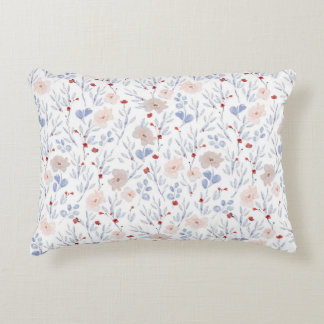 Floral decorative cushion in soft colors