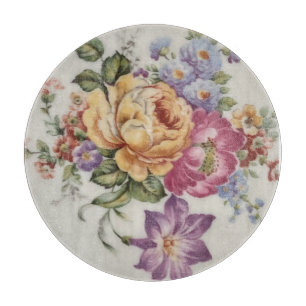  Floral Decorative Glass Cutting Board 