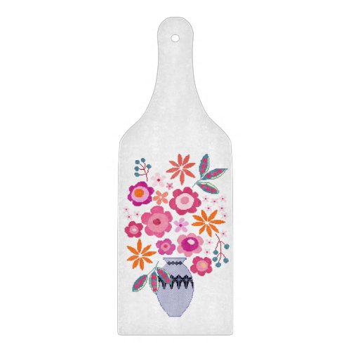 Floral Decorative Glass Cutting Board Paddle