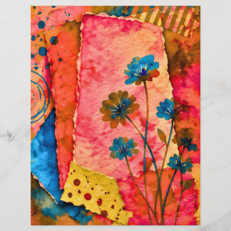 floral decoŕative paper 8.5x11", multi purpose
