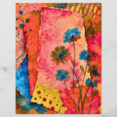 floral decoŕative paper 8.5x11", multi purpose
