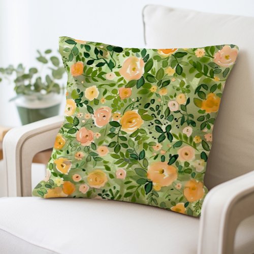 Floral Decorative Pillow Chic Living Room Throw Pillow