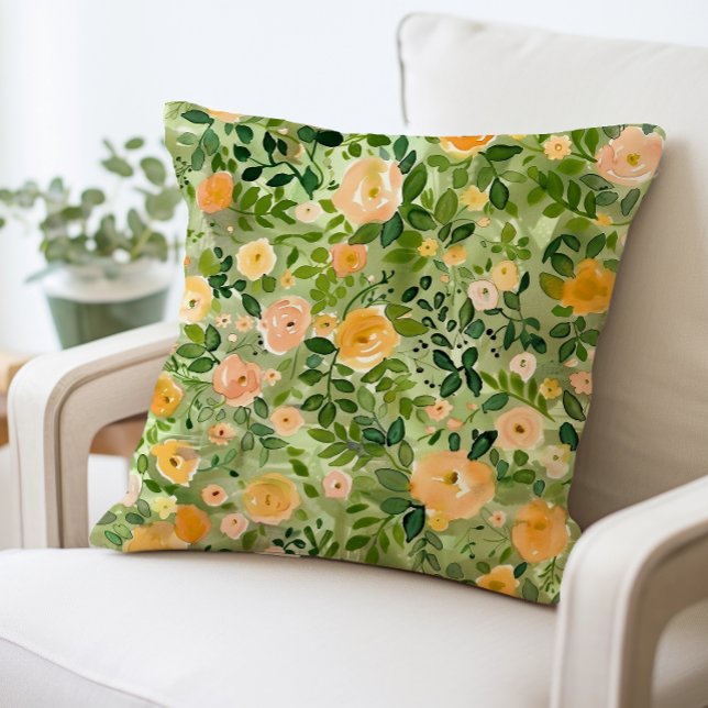 Floral Decorative Pillow, Chic Living Room Throw Pillow (Creator Uploaded)