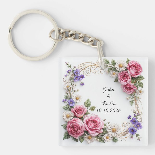 Floral Decorative Wreath Keychain (Front)