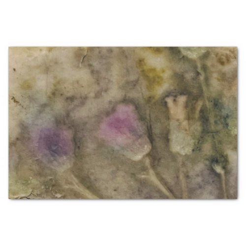 Floral Decoupage Tissue Paper Green Purple Eco_Dye