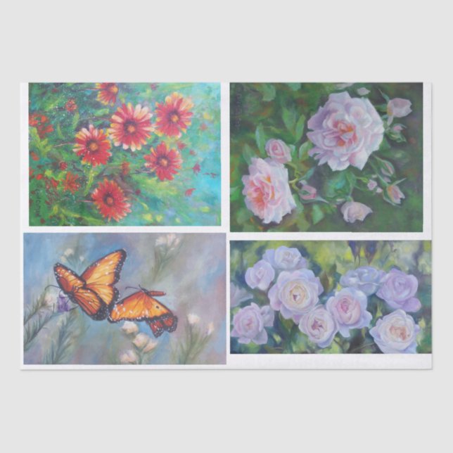 Floral Decoupage Tissue Tissue Paper (Front)