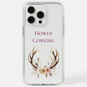 Floral Deer Antlers Cowgirl Howdy iPhone 15 Pro Max Case