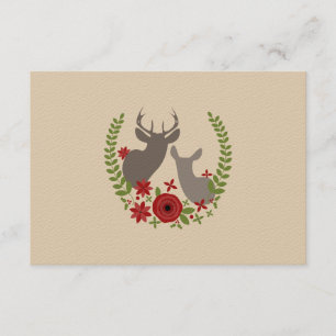 Floral Deer Christmas Wedding RSVP