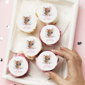 Floral Deer Cute Woodland Doe Girl Baby Shower Edible Frosting Rounds