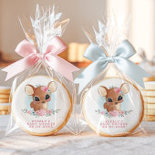 Floral Deer Cute Woodland Doe Girl Baby Shower Sugar Cookie