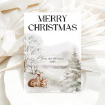 Floral Deer Elegant Watercolor Merry Christmas Holiday Card<br><div class="desc">Floral Deer Elegant Watercolor Merry Christmas Holiday Card</div>