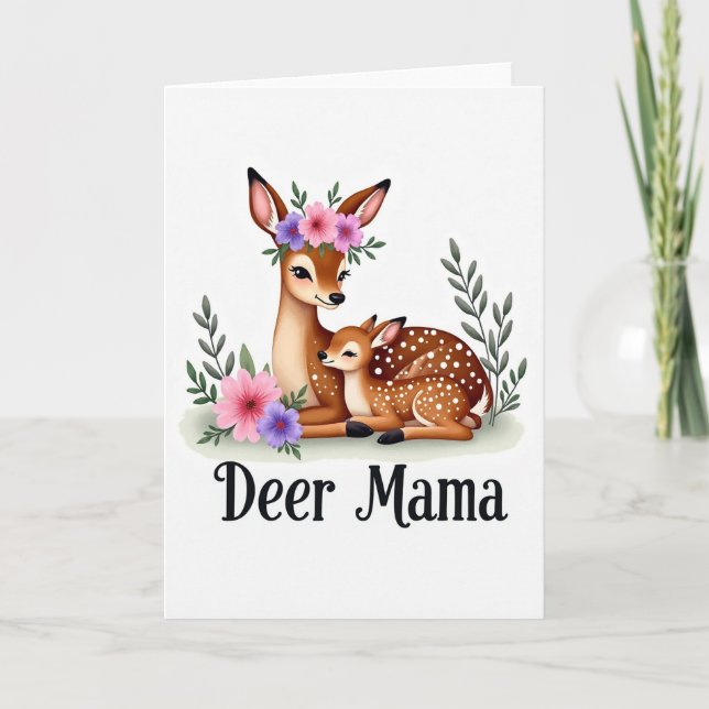 Floral Deer Mamas Day Card (Front)