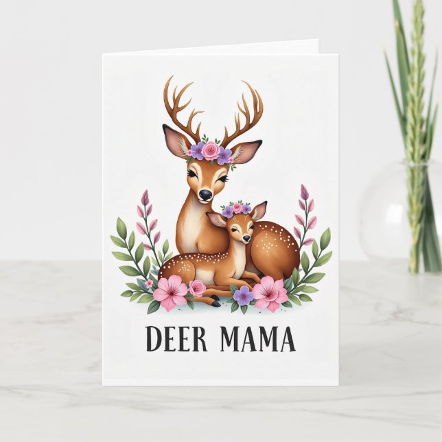 Floral Deer Mothers Day Card (Front)