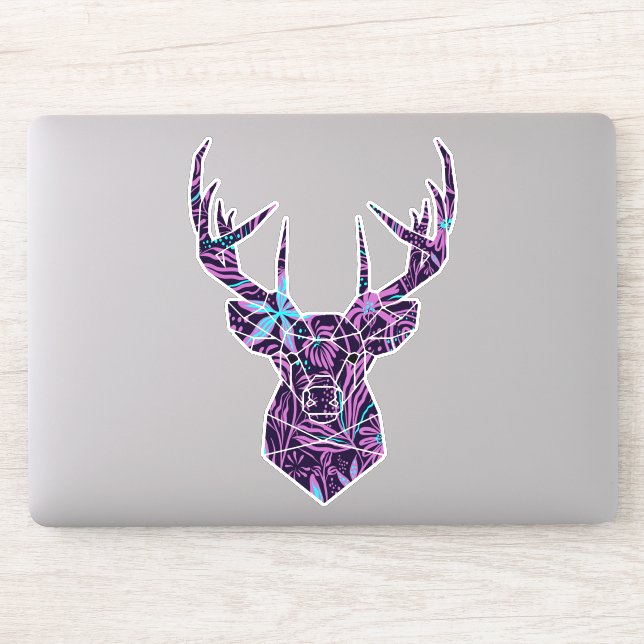 Floral Deer Sticker (Computer)