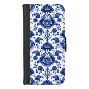 Floral Delft Blue iPhone 8/7 Wallet Case