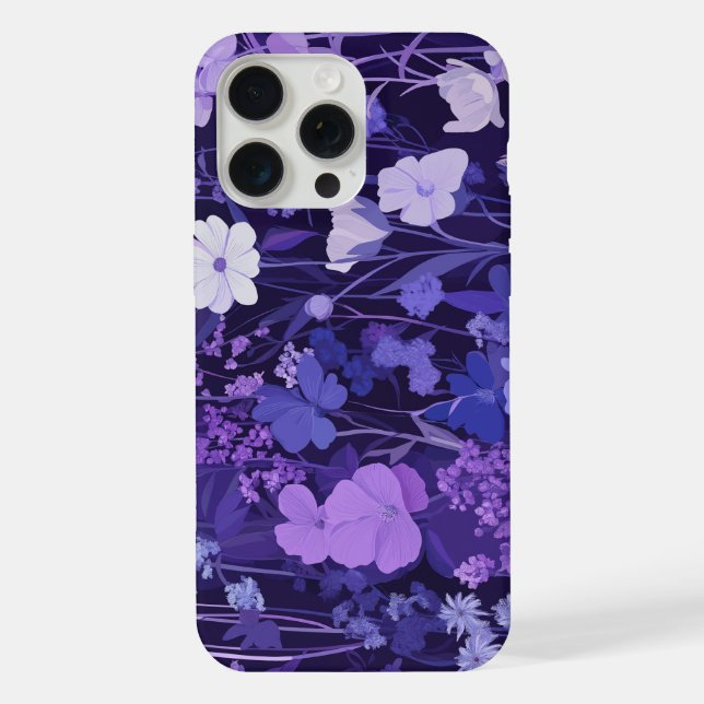 Floral delicate 🌸 pattern on dark background iphone case (Back)