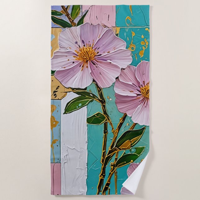 Floral Delight Beach Towel (Front)