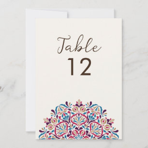 Floral Delight Mandala Wedding Table Number