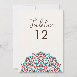 Floral Delight Mandala Wedding Table Number