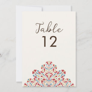 Floral Delight Mandala Wedding Table Number