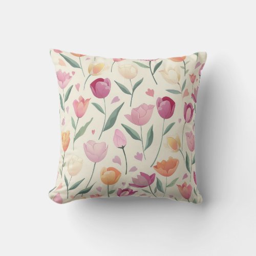 Floral Delight Pattern Throw Pillow