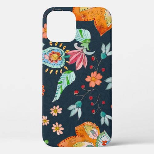 Floral Delight Watercolor Flower Texture iPhone 12 Case