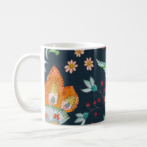Floral Delight Watercolor Flower Texture Coffee Mug