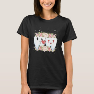 Floral Dentist Dental Hygienist Valentine's Day T-Shirt