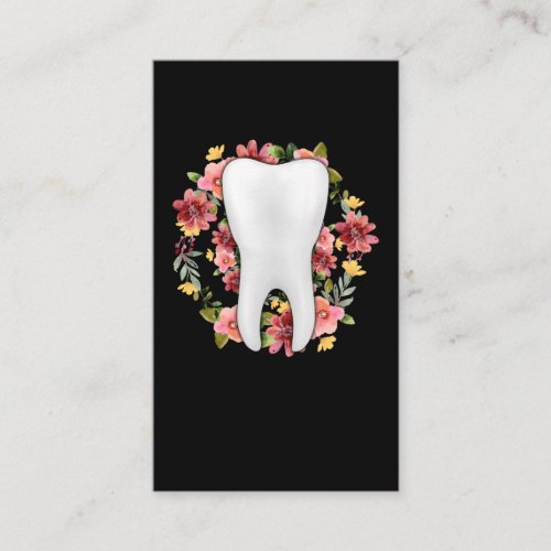 Floral Dentist Tooth Flowers Dental Assistant Business Card