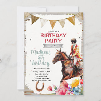 Floral derby theme Party Invitation