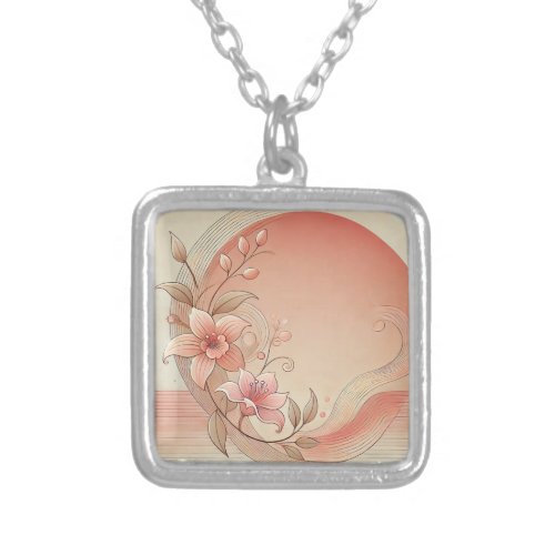 Floral Desert Silver Plated Necklace