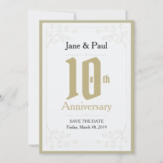 Floral Design 10th Anniversary Invite
